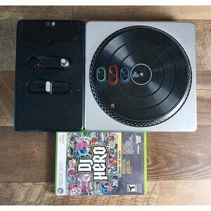 DJ Hero Wireless Turntable Controller Xbox 360 With Game - Tested & Working